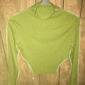 Mock neck stretchy crop top